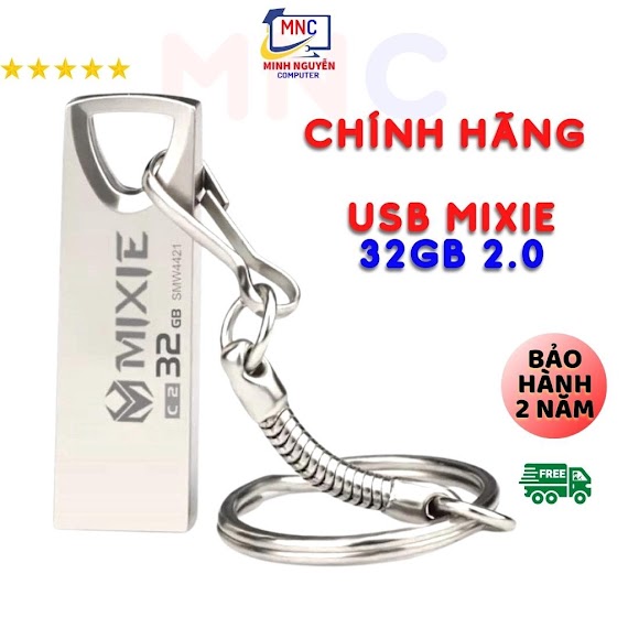 Usb 16Gb/32Gb/64Gb 2.0 Mixie - Kim Loại, Có Dây Đeo, Thời Trang, Bh 2 Năm