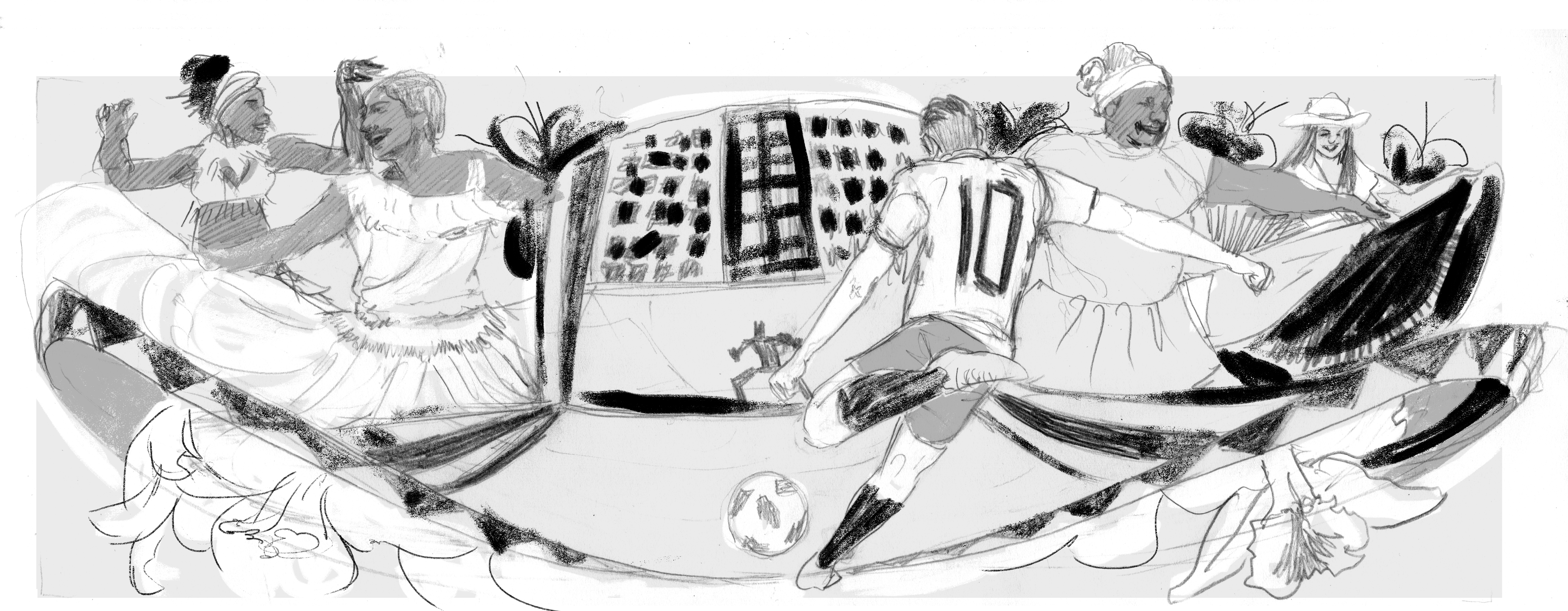 Colombia World Cup Doodle Sketch