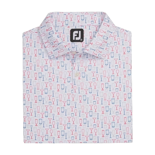 Áo FJ Glass Print Lisle, Self Collar - 82236