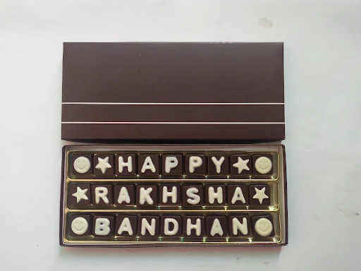 Happy Raksha Bandhan Three Line SMS Box (Customizable - Three Rows Of 9 Letters 9x3)