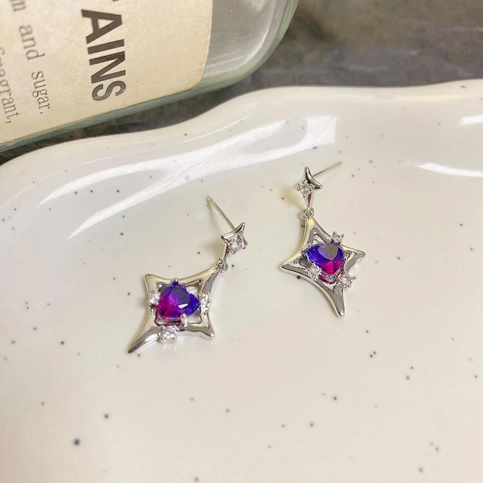 Lila-Gradient Asterismus Ohrringe. Luxus erschwinglich, High-End-Mode für jeden Anlass. Die perfekten Allrounder-Ohrringe!