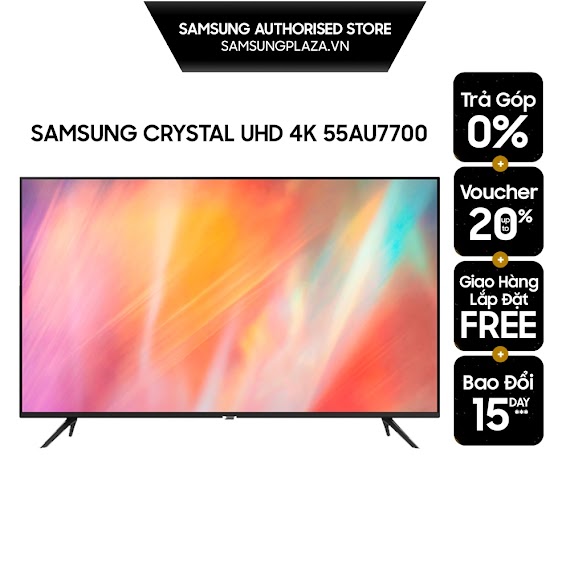 Smart Tivi Samsung 4K Crystal Uhd 55 Inch Ua55Au7700Kxxv