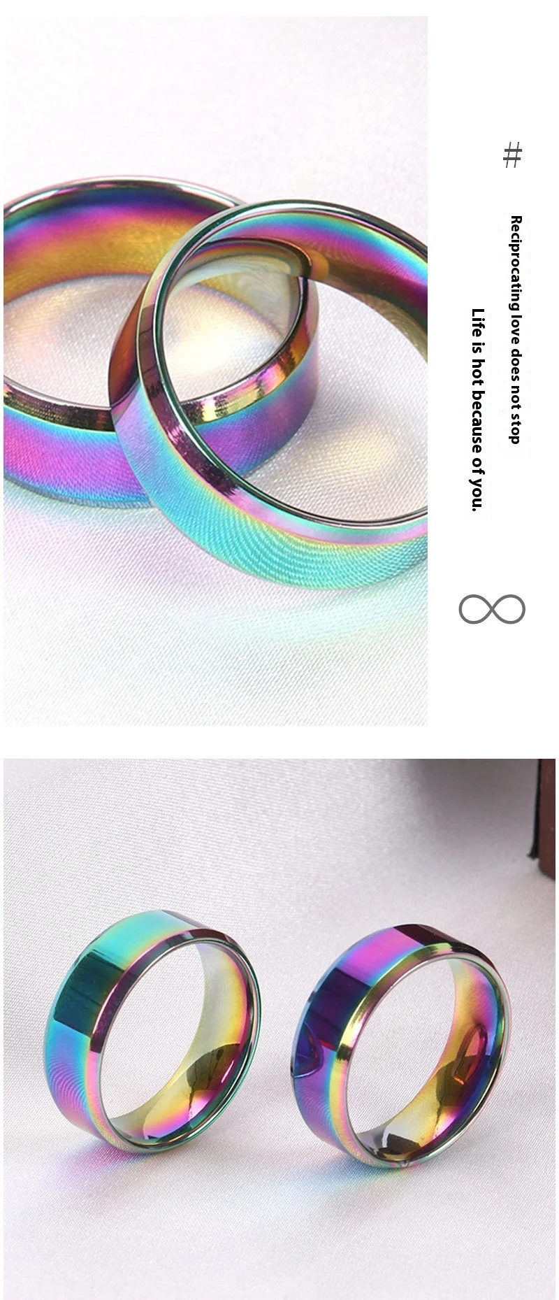 Title 9, Personalisierter Bevel Bright Titan Stahlring E...