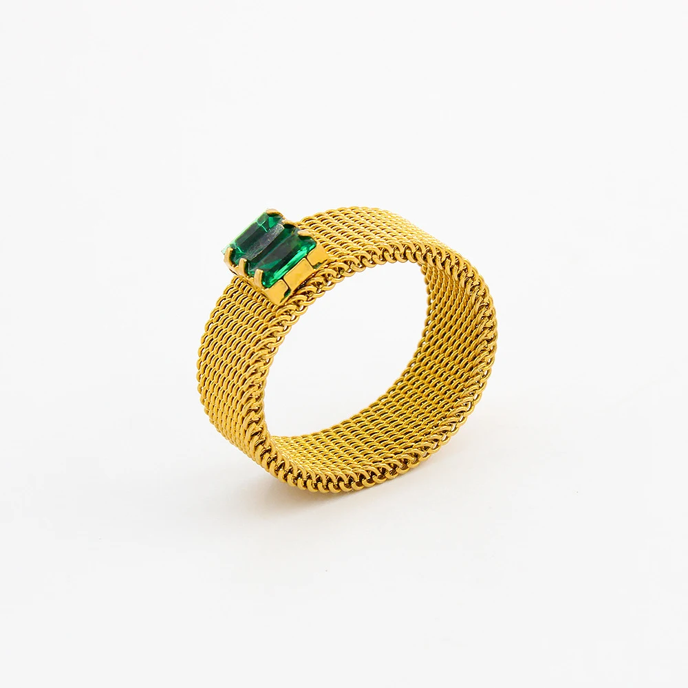 Title 3, Bague créative en maille pour homme avec zircon...