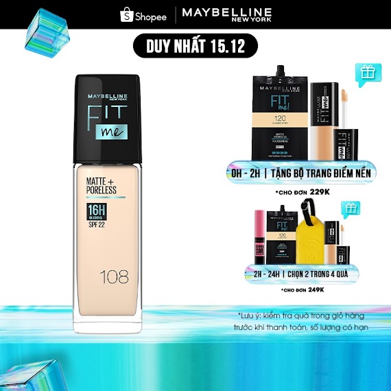 Kem Nền Mịn Nhẹ Kiềm Dầu Fit Me Maybelline New York Matte Poreless Foundation 30Ml