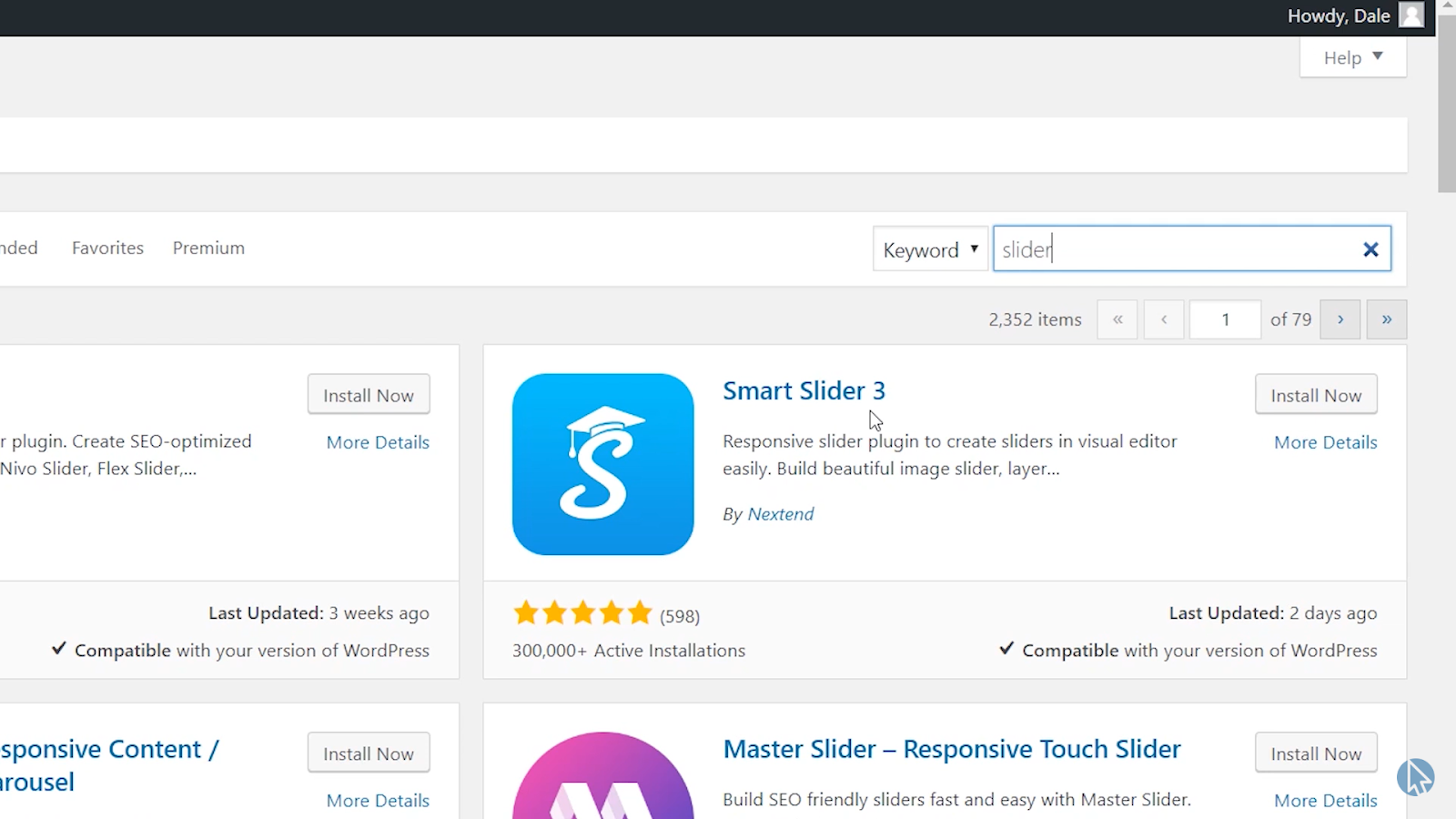 Install wordpress smart slider plugin