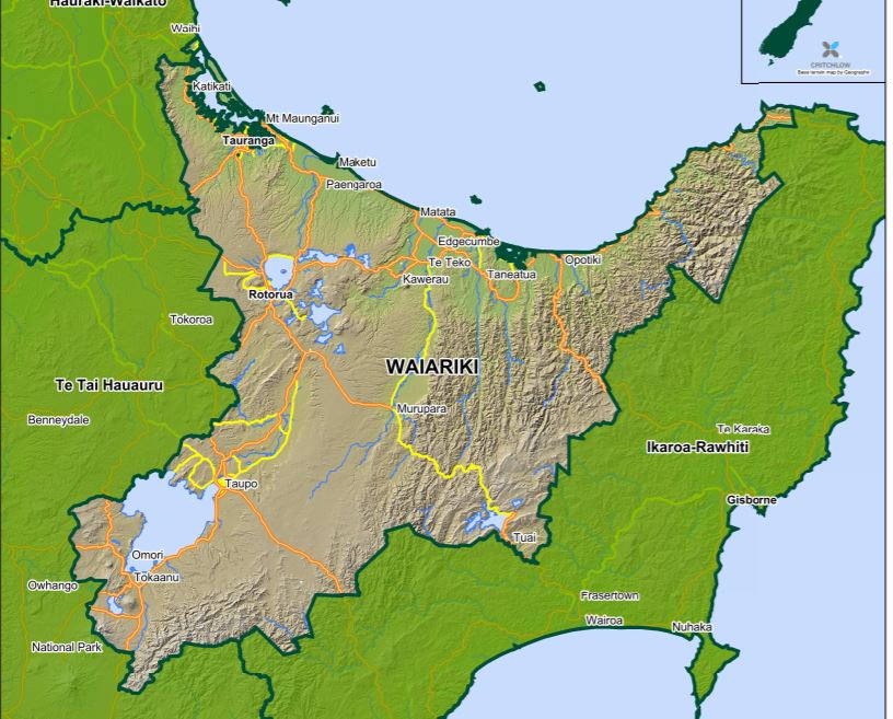 Image result for Waiariki on map