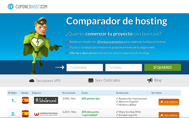 Cupones para hosting