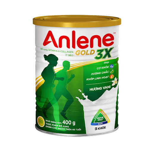 Sữa bột hộp thiết Anlene Gold 3X Hương Vani 400G