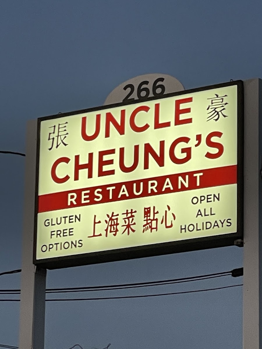 Uncle Cheung's gluten-free menu