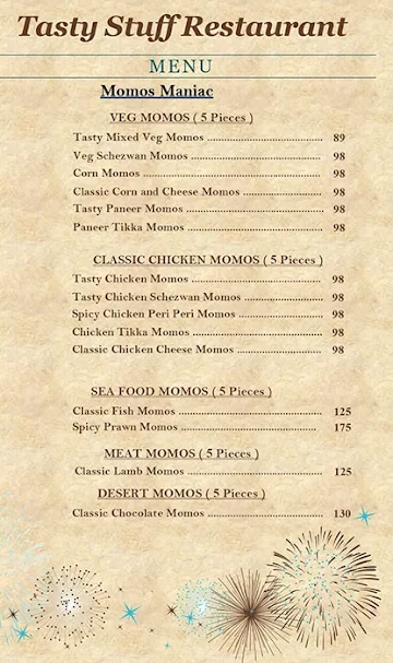 Tasty Stuff menu 