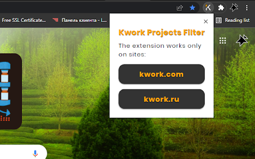 Kwork Projects Filter