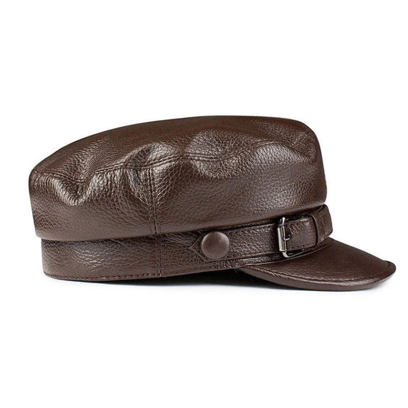 Beret ze skóry bydlęcej w stylu retro dla mężczyzn i kobiet