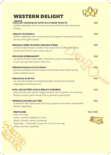 Oyster Restaurant menu 