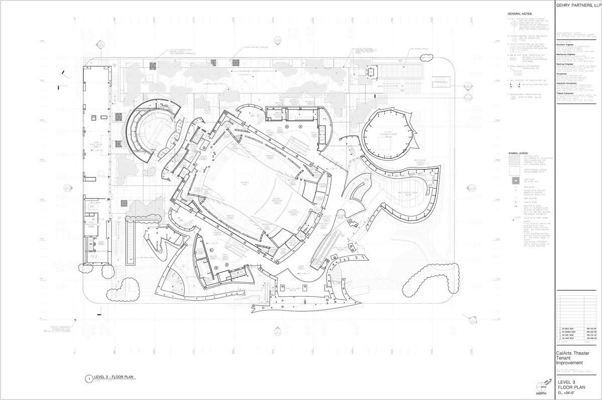 Walt Disney Concert Hall Level 3 Floor Plan Gehry And Partners