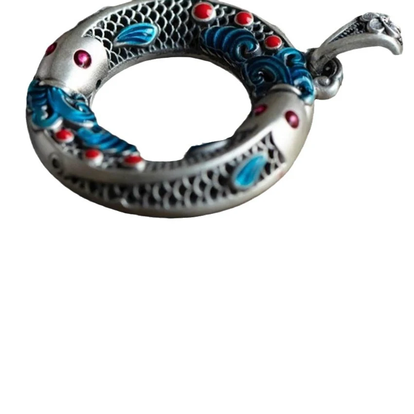 Emaillekleurige vintage Chinese stijl hangerketting, voeg elegantie toe met levendige kleuren voor een unieke en verfijnde look.