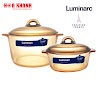 Bộ 2 Nồi Thủy Tinh Luminarc Amberline Granite 1.5L + 3L