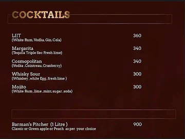 Pune Capital Kitchen And Bar menu 