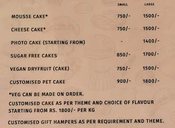 Birdy's Bakery & Patisserie menu 