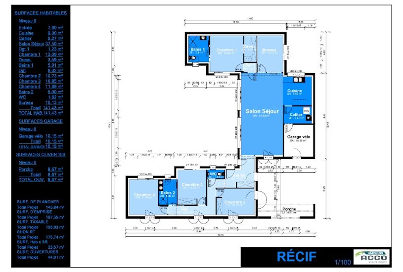  Vente Terrain + Maison - Terrain : 605m² - Maison : 141m² à Puyravault (17700) 