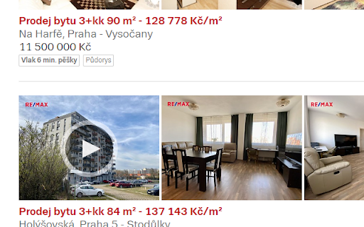 sreality.cz Apartments Price per Meter