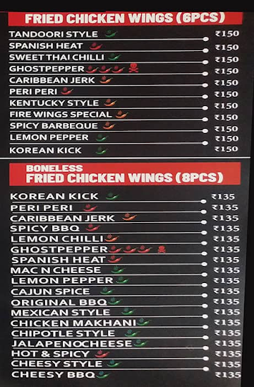 Fire Wings Jogeshwari menu 
