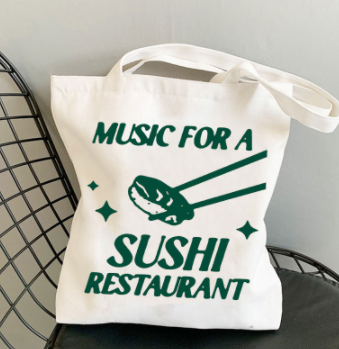 Title 10, Music For Sushi House Canvas Bag Carry your mus...
