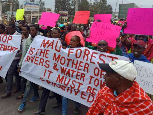 Narok residents march in support of evictions from Mau Forest in July