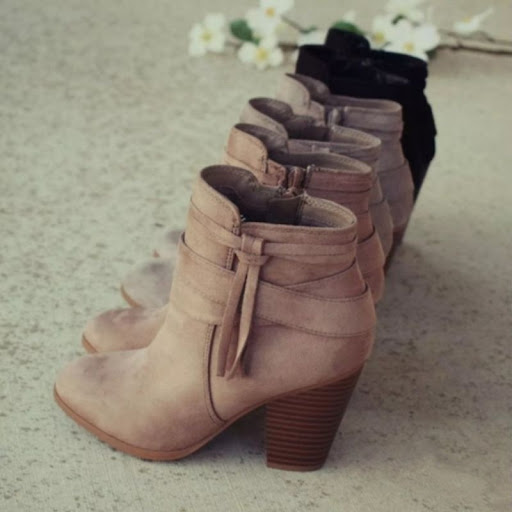 Title 3, Womens suede side zipper chunky heel boots off...
