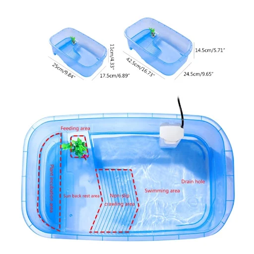 Reptiles Terrariums Terrapins Habitat with Basking Platform Anti-Escaping Hermit-Crab Accessories Habitat