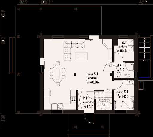 Modrzewo dw 39 - Rzut parteru