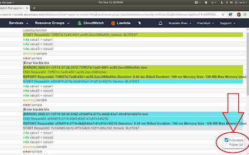 Colorize AWS CloudWatch Logs