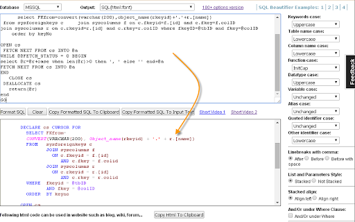 Instant SQL Formatter