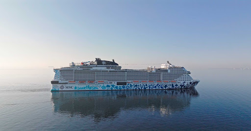 MSC_Euribia_at_sea.jpg - The 4,828-passenger MSC Euribia debuted in June 2023 with an environmentally friendly ship design.