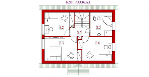 Domek Na Wierzbowej - Rzut poddasza