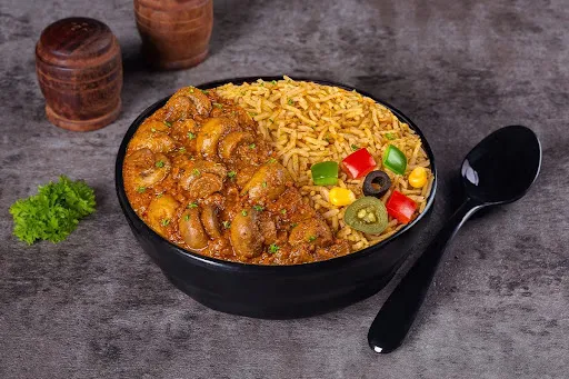 Mushroom Masala Rice Bowl