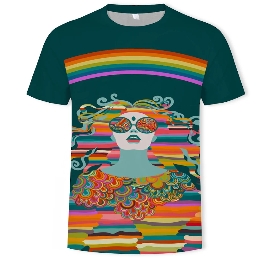 Heren Casual T-shirt met Digitale Print en Ronde Hals, Zacht en Comfortabel voor Dagelijks Gebruik, Ideaal voor een Trendy en Relaxte Look