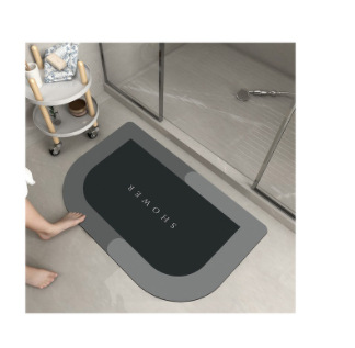 Title 8, Anti Slip Water Absorbing Oval Toilet Mat. Prov...