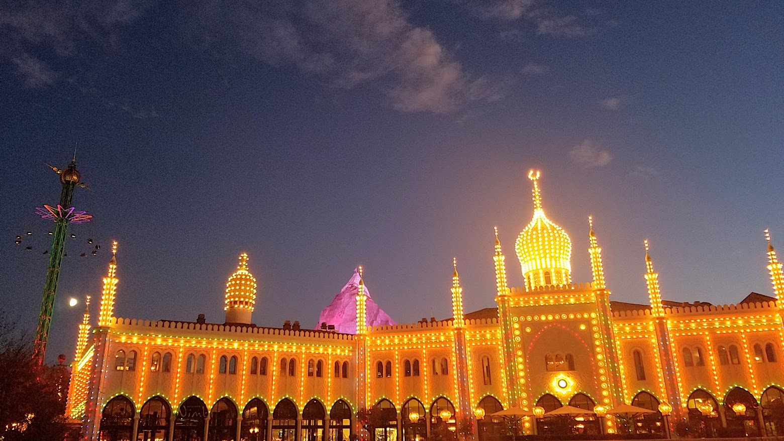 Visiting Tivoli Amusement park during Halloween decoration time, October 2018