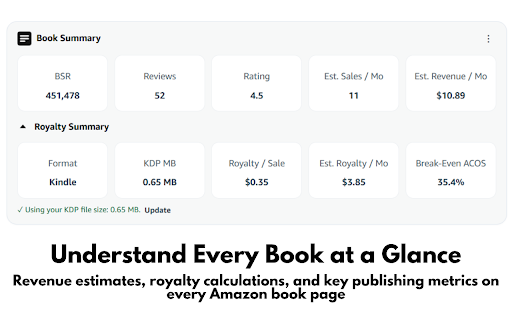 BookHQ Summary screenshot 2
