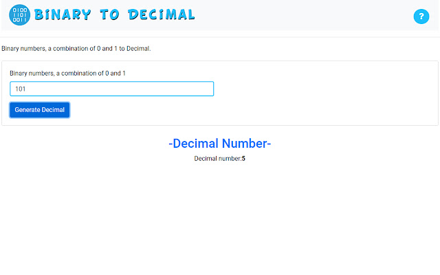 Binary to Decimal chrome extension