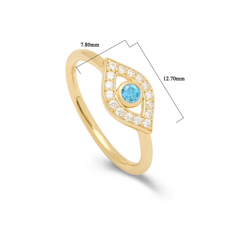 Title 7, Bague femme en argent sterling S925 avec yeux b...