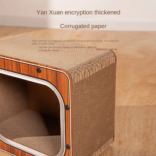 Creative Cat Scratching Board TV Cat Box Scratch Resistant Wear Resistant Three-dimensional Pet Toy Carton No Scraps Pet