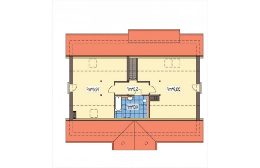 Sielanka 30 st. wersja A dach 2-spad. bez gar. piwnica - Rzut poddasza do adaptacji