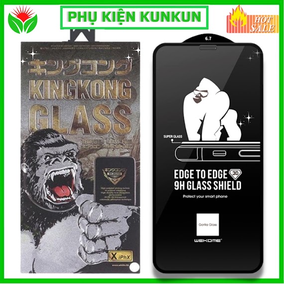 Kính Cường Lực Kingkong Cho Iphone 11 Pro Max 12 Pro Max 13 Pro Max 14 Pro Max 7 Plus 8 Plus X Xr Xs Max - Full Man 3D