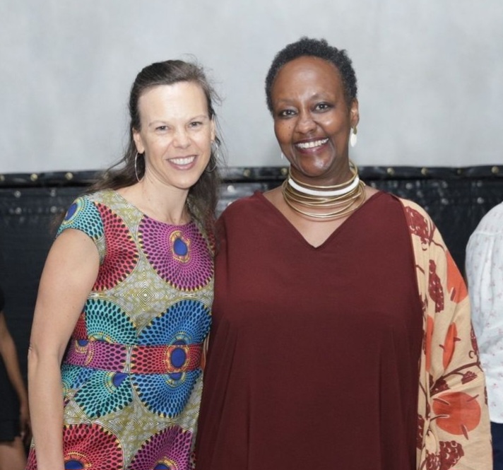 Lindiwe Dovey and Judy Kibinge at the premiere of 'Out of the Box: The Screen Worlds of Judy Kibinge' at Docubox Offices on Ngong Road on March 1