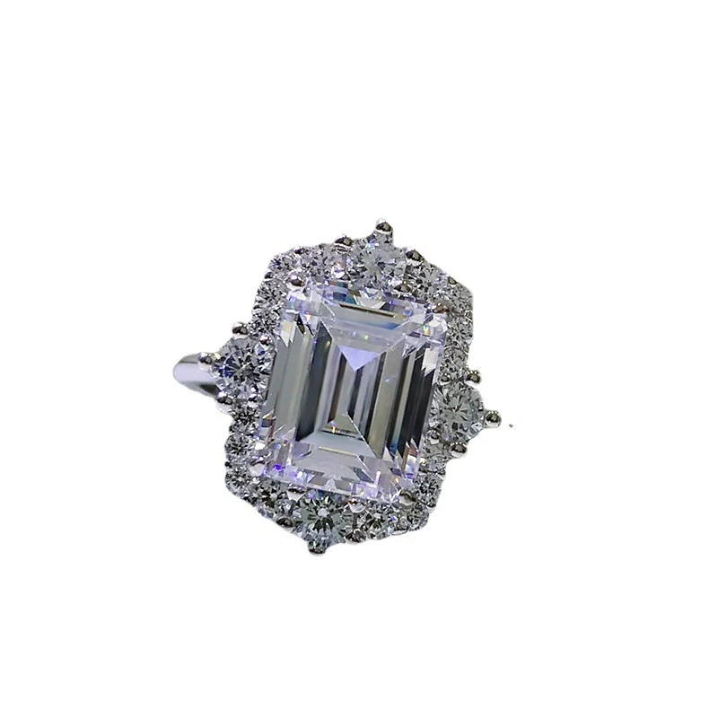 S925 Sterling Zilveren Rechthoekige Afgeschuinde Platte Ring voor Heren. Stijlvol en duurzaam, ideaal als cadeau of voor dagelijks gebruik.
