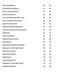 Snacks Point menu 1