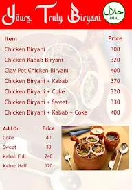 YTB Yours Truly Biryani menu 1