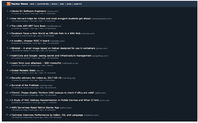 Night Mode - Hacker News chrome extension